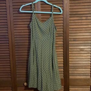 Green polka dot cami dress